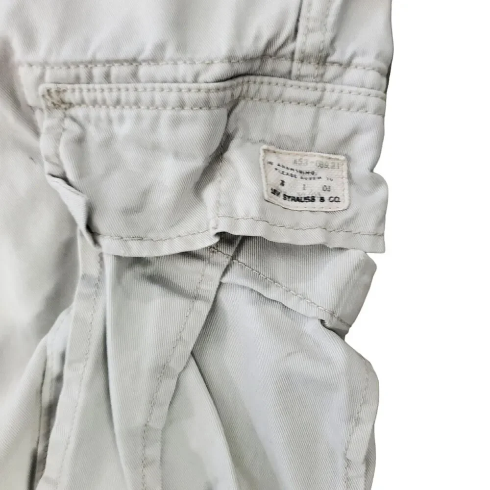 LEVI'S Shorts Mens 34 Beige Cargo Utility Flap Pockets Casual Outdoor Hiking